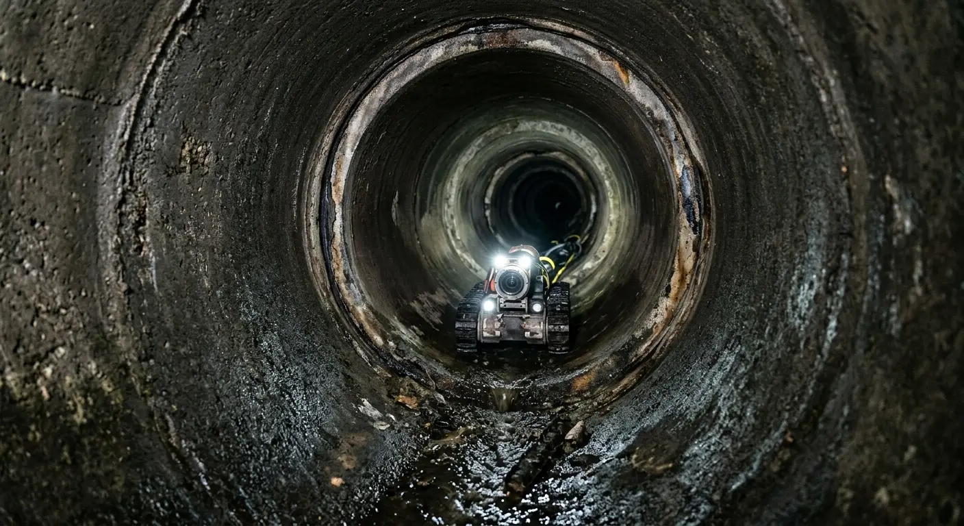 Robotic sewer camera inspecting pipe interior for Drain Snake Service in Maricopa